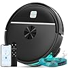 ECOHOME Robot Vacuum and Mop Combo,3500Pa Powerful Suction, with Wi-Fi/App/Remote,2 in 1 Mopping Robot Vacuum Cleaner,Dustbin and Watertank, for Pet Hair,Hard Floors and Low Pile Carpet,Black