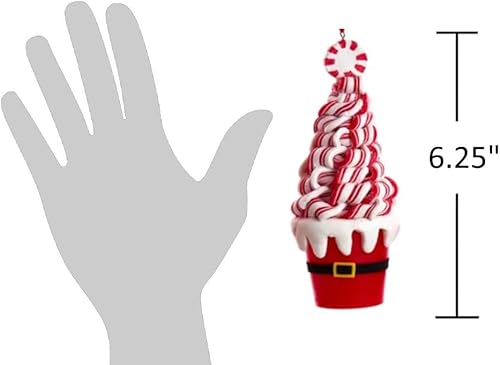 Miniatura 2 de The Bridge Collection Adornos para árbol de caramelo de menta de 6.25 pulgadas, juego de 3 adornos para árbol de Navidad, adornos de menta, adornos