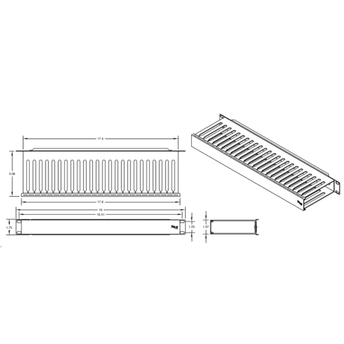 ICC Finger Duct Panel Manager with Cover, 1U Rack Mount Space, Black Powder Coat Finish, Cable Management for 19