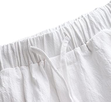 Straight-leg linen-look trousers - Women's fashion Algérie