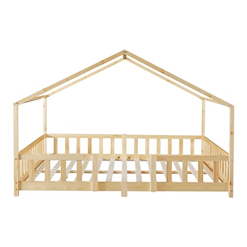 Variante de [en.casa] [en.casa] cama montessori Casita Treviolo 120x200 Pino Natural