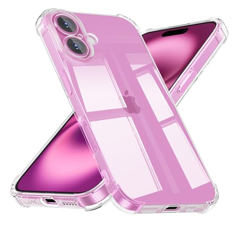 Yisica Funda con iPhone 16 6.1'', Funda de Transparente Silicona Anti-amarilleo a Prueba de Golpes, Transparent