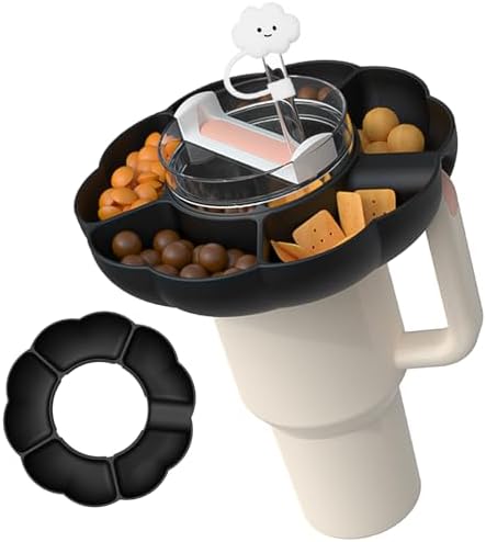 Stanley Snack-Tablett Aus Silikon – Mit Deckel & Strohhalm-Abdeckung, Für 850 Ml Stanley-Becher