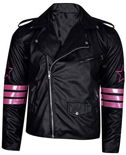 The Jasperz Hitman Brett Haart Wrestler Jacket Back Skull Embroidery Black Leather Jacket2