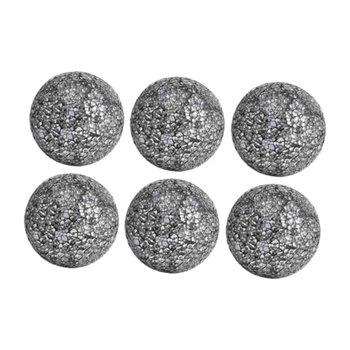 Bolas decorativas de vidrio para jarrones Baoblaze 6 piezas 8cm negro plata 7