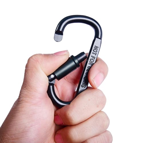 Mosquetón de cierre, mosquetón de aluminio con tornillo en D, mosquetón de anilla en D, fácil de transportar, fuerte y duradero para llaves, llaveros, hamaca, cola de perro