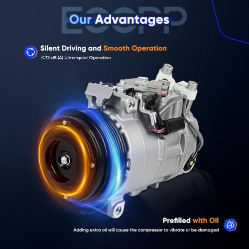 Image of ECCPP A /C Compressor with Clutch Fit for Mercedes-Benz CLS400 SL400 ML350 E300 E400 3.0L 2015-2017 AC Compressor