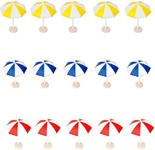Taotenish 15pcs Miniature Sun Umbrella Beach Sun Umbrella PVC Micro Landscape Bonsai Dollhouse DIY Decor