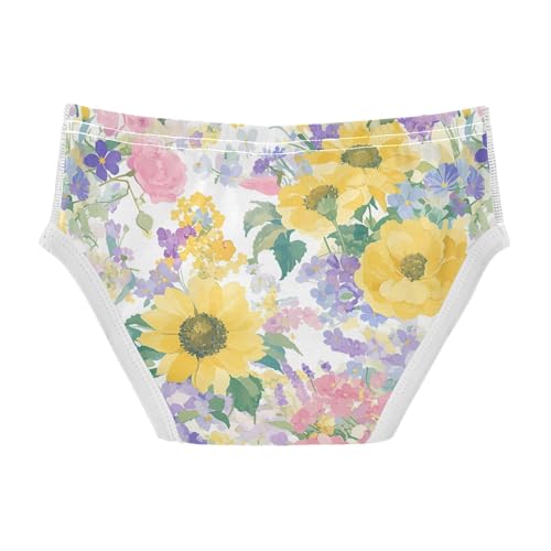 visesunny Boys Cotton Underwear Oil Painting Peony Sunflower Flower Printed Toddler Soft Training Briefs Size 2T-8Y for Kids2