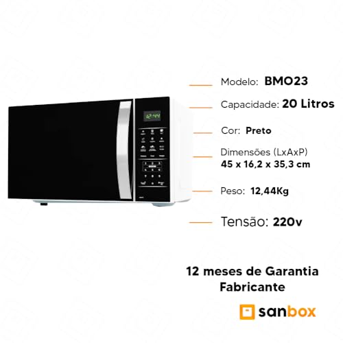 Micro-Ondas Britânia BMO23 20L Preto Menu Fit Kids 1100W - 220v - Imagem 8