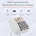 SMPL Big Button Phone for Seniors, Corded Landline & VOIP Home Phone for Elderly, Handicap, Amplify by Call, Alzheimer’s, Dementia - Ideal Phone for Seniors (Model 56012)