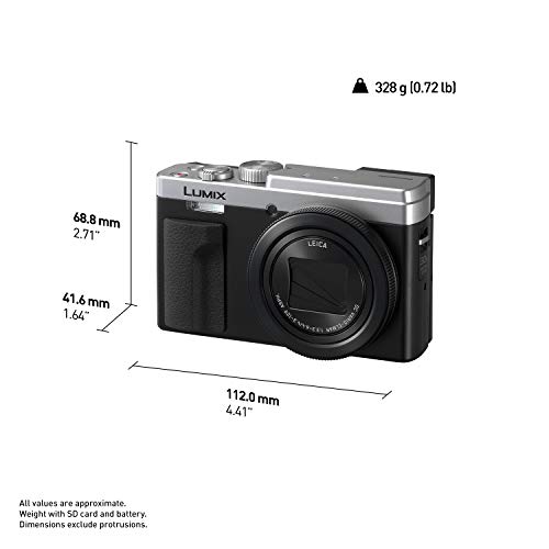 Image of Panasonic LUMIX ZS80 20.3MP Digital Camera, 30x 24-720mm Travel Zoom Lens, 4K Video, Optical Image Stabilizer and 3.0-inch Display - Point & Shoot Camera with Lecia Lens- DC-ZS80S (Silver), Black