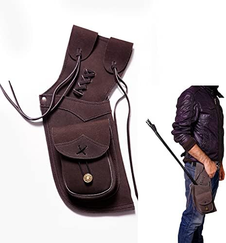 Leather Crafts Hip Quiver | Genuine Leather Arrow Holder | Traditional Handmade Quiver for Arrows for Hunting & Archery Sports | Lightweight & Comfortable