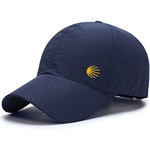 Buen Camino Casquette Unisexe, Casquette de Baseball pour Homme et Femme sur Le Chemin de Saint-Jacques, ultralégère, séchage Rapide, Respirant, Compact, Bleu Marine