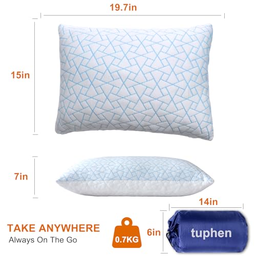 tuphen Travel & Camping Memory Foam Pillow - Cooling Compressible Camping Pillow for Sleeping Compact Firm Supportive Small Pillow for Adults Kids Outdoor Backpacking Hiking Essential with Storage Bag - Image 3