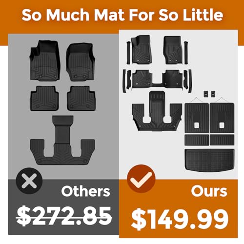 Image of Weather Liner for Floor Mats Sill Guard Jeep Grand Cherokee L 2021-2026 | TPE All Weather Odorless Easy-install Secure in Place Non-slip Surface Handle Heavy Rain Snow for 6-Seater w /o Center Console