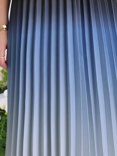 Women's Short Sleeve Pleated Dress 2025 Spring Trendy Office Work A-Line Midi Dresses4