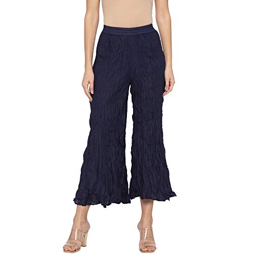 Image of Globus Women Casual Loose Fit Cropped Parallel Trousers