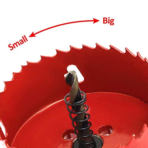 Image of Hordion Hole Saw Bi-Metal Saw Drilling Tool | with Twist Drill Bit & L Hex Wrench for Wood Plasterboard Plywood Plastic