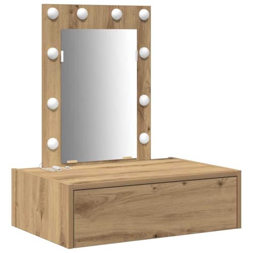 vidaXL Mesa Tocador Marrón 60 x 40 x 70 cm Madera de ingeniería, Mesa de tocador Moderna, tocador Elegante, Funcional en el Dormitorio, con Almacenamiento