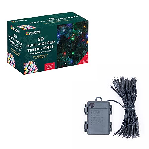 The Christmas Workshop 70320 Multi-Coloured Christmas Lights / 50 LED Christmas Tree Lights / 4.9 Metres Long / Battery Operated / Indoor Or Outdoor Christmas Decorations / 8 Light Modes - Image 5
