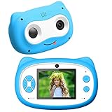 [Eingebauter Akku und USB-Übertragung]:Diese kinder kamera verfügt über einen eingebauten akku, der schnell über USB aufgeladen werden kann .Die kamera für kinder unterstützt bis zu 32 G micro-SD-karten (nicht im Lieferumfang enthalten) .Schließen sie sie an Ihren computer an über ein USB-kabel zum Übertragen von fotos / videos oder zum aufladen der kinderfotoapparat .Diese spielzeug kleinkind kamerahilft,die fantasie