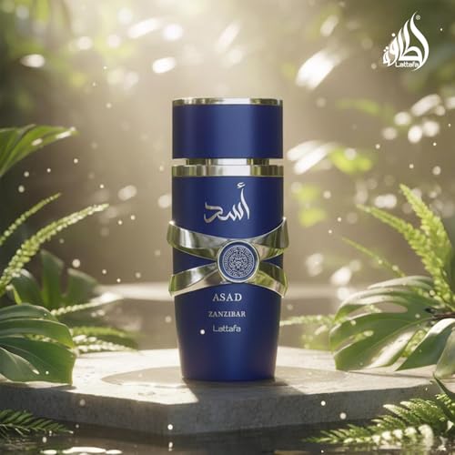 Image of Lattafa Asad Eau De Parfum 100ml Long Lasting Luxury Perfume Spray For Men | Premium Refreshing Oud and Musk Fragrances (Asad Zanzibar)