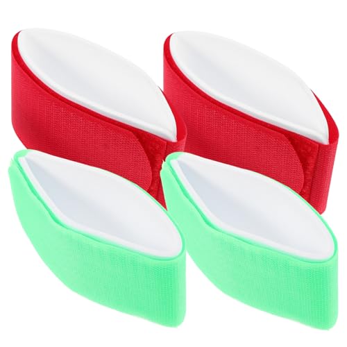 BESPORTBLE Set of 4 Snowboard and Ski Bindings Straps Nylon Straps for Outdoor Activities Red Green
