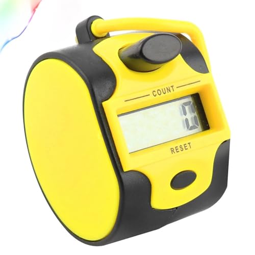 Compteur de clics à 5 chiffres LCD noir et jaune bureau