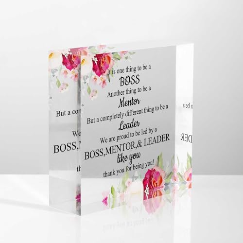 NOHSHE Desk Ornaments It is one Thing to be A Boss,Another Thing to be a Mentor, Thanks Gift for Boss Female, Meaningful Gifts for Women, Counselor Appreciation Gifts, 4x4x1inch