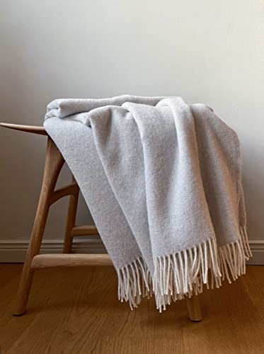 JOWOLLINA 100% lana merina noruega fina (gris, 145 x 180 cm) Cover