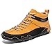FLYLAND Men's Casual Leather Sneakers Fashion Chukka Boots Lightweight Dress Boots Lace Up Walking Driving Shoes Golden 9.5