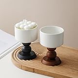 Marble Wood Candlestick Holders, Natural Stone Candle Holder Decorative Candle Stands for Home Decor Wedding, Dinning, Party, Table Centerpieces