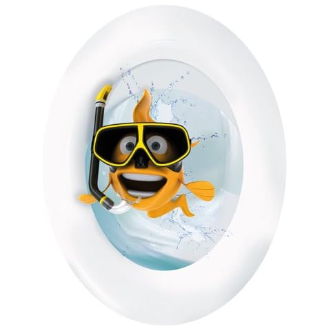 Wandkings Goldfisch mit Taucherbrille, WC Deckel Aufkleber Sticker Cover