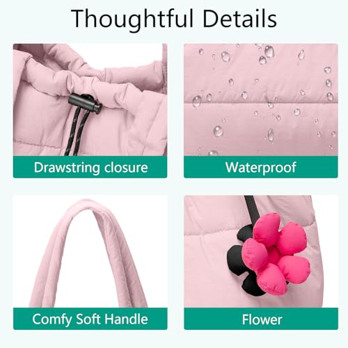Quilted Drawstring Tote Handbag product image