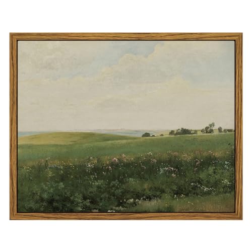 InSimSea Framed Canvas Wall Art Prints, Vintage Grassland Art Painting,...