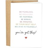 Naixiwen Funny Encouragement Card for Him Her, Thinking of You Card for Women Men, Congratulations Card for Coworker Friend Family, You've Got This Poem Good Luck Card