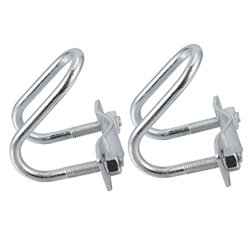 Balacoo 2pcs Buckle Outdoor Hose Hanger Hole Hydraulic Hinge Nozzles Control U Clip for Raising Pig Ducting Table u Clamp Double Tripod Animal Pipe Clamp Tube Clamps Iron Silver