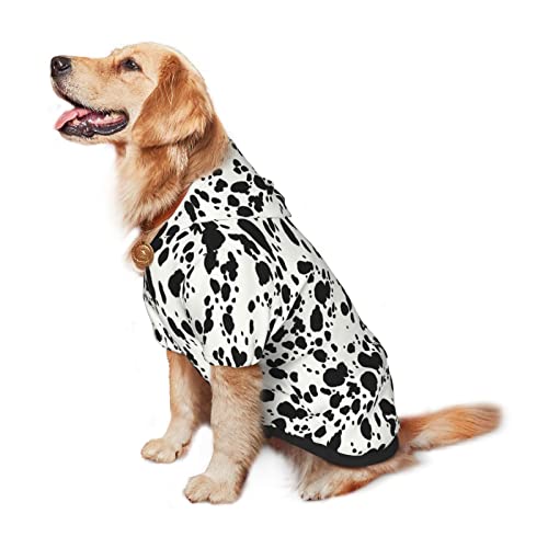 Cute Dalmatian Dog Costume, Animal Dalmatian Print Winter Clothes Sweaters For Halloween Cosplay Autumn Pets' Wear Dog Winter Hoodies With Pocket For Medium Large Dogs Xl #TOP3