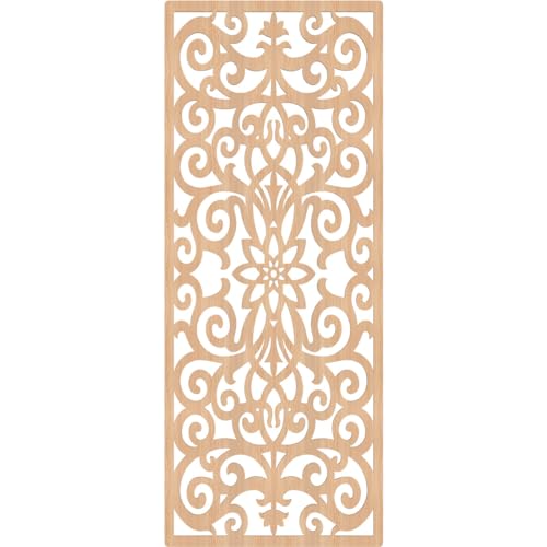 Image of Buel Decorative Pierced Fretwork Wood Wall Panels, 35 3 /8 inchW x 89 3 /8 inchH x 3 /8 inchT, Hickory