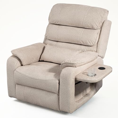 Image of Large Power Lift Recliner Chair for Adults Elderly, Dual Motor Electric Recliner 400LBS, Lay Flat Recliners with Folding Tablet, Wireless Charging, Extended Footrest, USB Ports