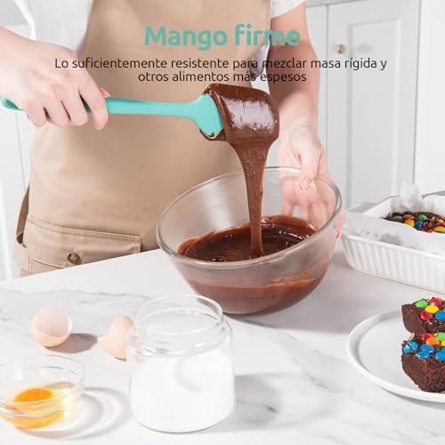 Miniatura 5 de Espatulas Silicona Cocina Reposteria Lengua: U-Taste 315 Resistente Al Calor Utensilios De Espátula Para Cocinar Y Hornear, Juego De 4 Paletas Cocina Antiadherentes Flexibles Sin Bpa, Cielo Acuático