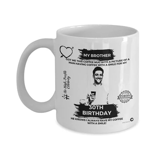 30-årsdag gåva till bror från bror – kaffemugg (vit), keramisk kaffekopp av Mastrento, nyhet 30-årsdag present, 30-åriga presentidéer för bror (30-års födelsedagspresent) (44 g)