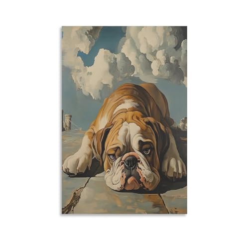 Toile Shar Pei pour chambre décoration murale moderne format 50x75cm salon et bureau