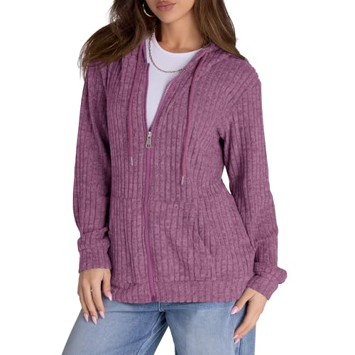 Image of Witsmile Zip Up Hoodie Women Oversized Sweatshirt Long Sleeve 2026 Fall Outfit Lightweight Jackets Workout Clothes