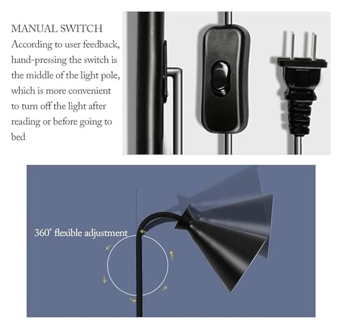 Lámpara LED E27 de pie y colgante con cabezal orientable de metal 3