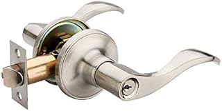 HENYIN Wave Lever Keyed Entry Door Lock/ Door Knob Hardware Wave Handle and Closet Lockset (805SN-R)
