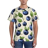 Blueberry Pattern03 - Camiseta de manga corta para hombre, secado rápido, malla, Negro, S