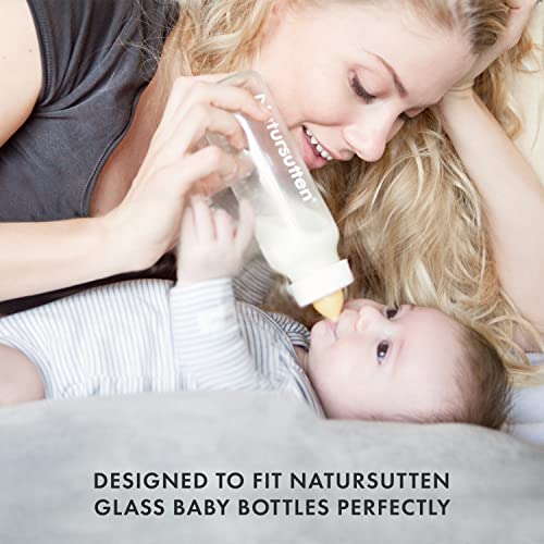 Natursutten Replacement Baby Bottle Sealing Caps 2-Pack - Spare Seal Discs Parts For Natursutten Anti-Colic Baby Bottles - Replace Compatible Glass Bottle Seals #TOP4