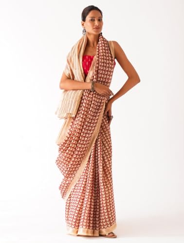 Jaypore block printed silk saree – image 5